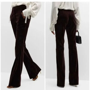 A.L.C. Sophie II Velvet Flare Pants Chocolate Plum size 14